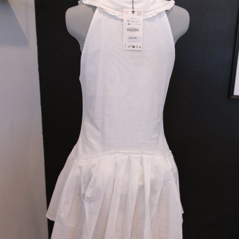 NWT White Lace sailor collar summer cotton dress Size Small - Picture 4 of 5